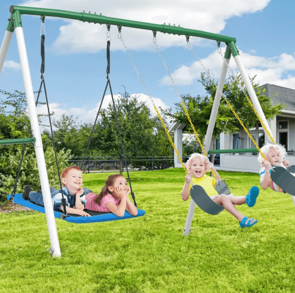 660lbs Heavy Duty Swing Set With 1 Platform Swing, 2 Belt Swings thumbnail 2
