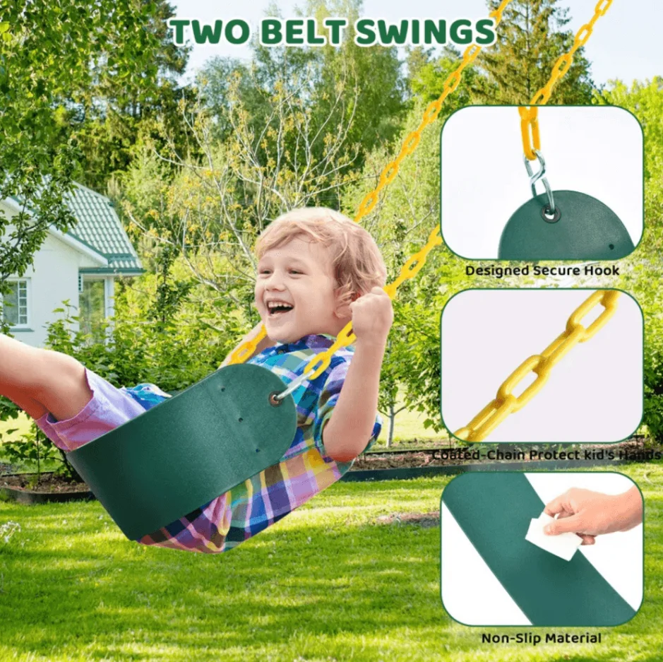 660lbs Heavy Duty Swing Set With 1 Platform Swing, 2 Belt Swings thumbnail 3