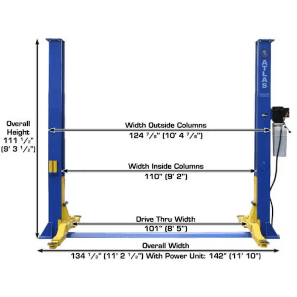 9000 LB Overhead 2-Post Lift – Atlas 9KOHX thumbnail 2