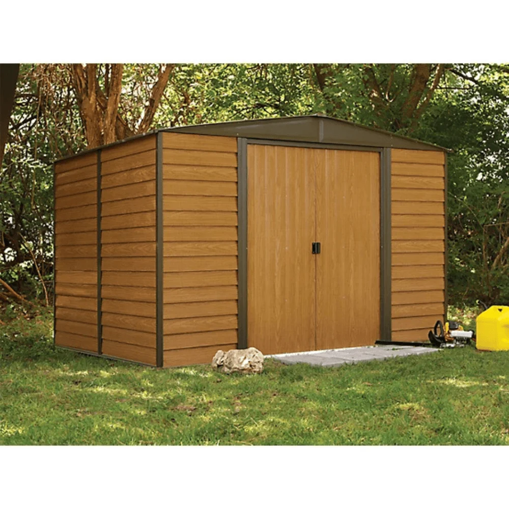 Arrow 10 ft. x 8 ft. Woodridge Shed – Durable Metal Storage with Woodgrain Finish thumbnail 4