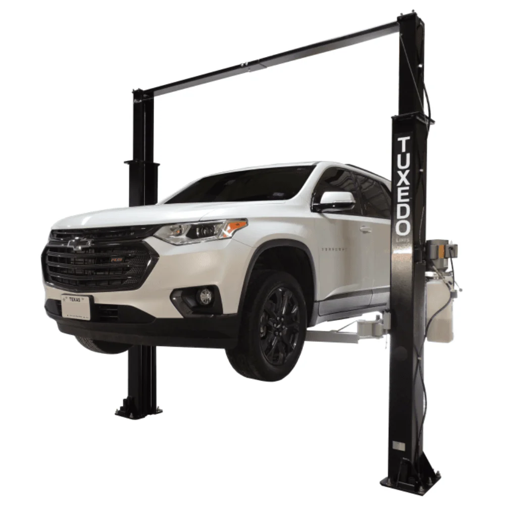 Asymmetric 2 Post Car Lift Clear Floor 9,000 lbs. Capacity Heavy Duty in Black thumbnail 4
