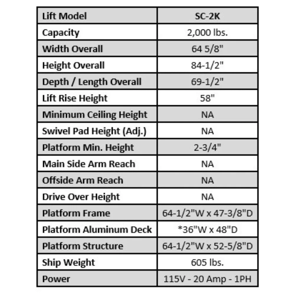 Auto Lift SC-2K 2,000 lb. Single Column Turf Lift – New Black thumbnail 5