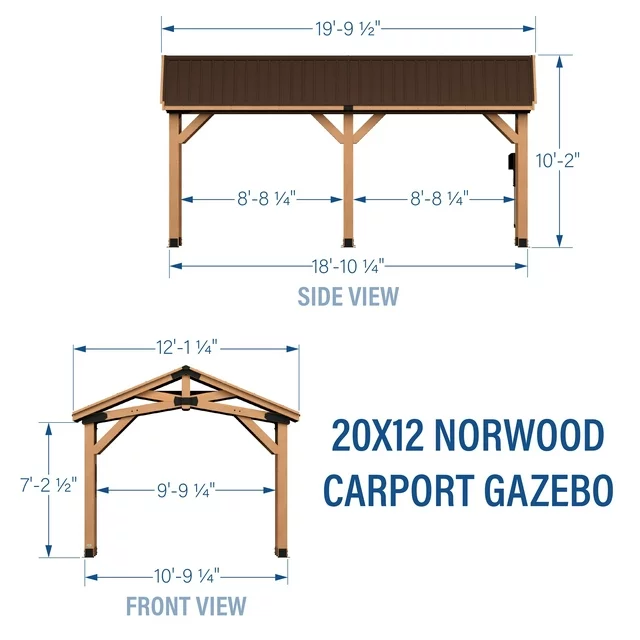 Backyard Discovery 20′ x 12′ Norwood Carport Gazebo thumbnail 5