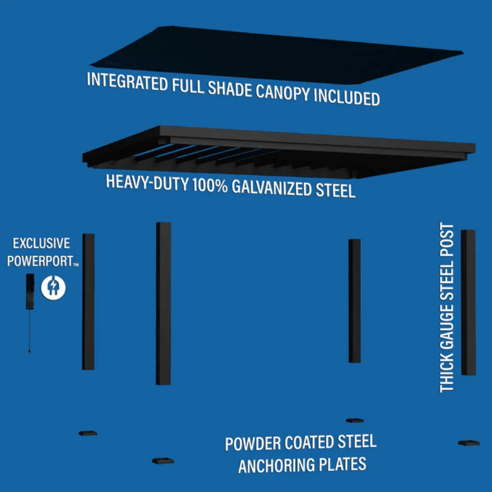 Backyard Discovery Trenton 4.9m x 3.7m Modern Steel Pergola thumbnail 3