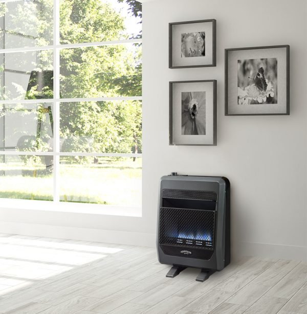 Bluegrass Living Natural Gas Vent Free Blue Flame Gas Space Heater With Blower and Base Feet – 20,000 BTU, T-Stat Control – Model# B20TNB-BB thumbnail 5