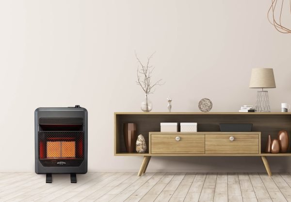 Bluegrass Living Natural Gas Vent Free Infrared Gas Space Heater With Blower and Base Feet – 20,000 BTU, T-Stat Control – Model# B20TNIR-BB thumbnail 5