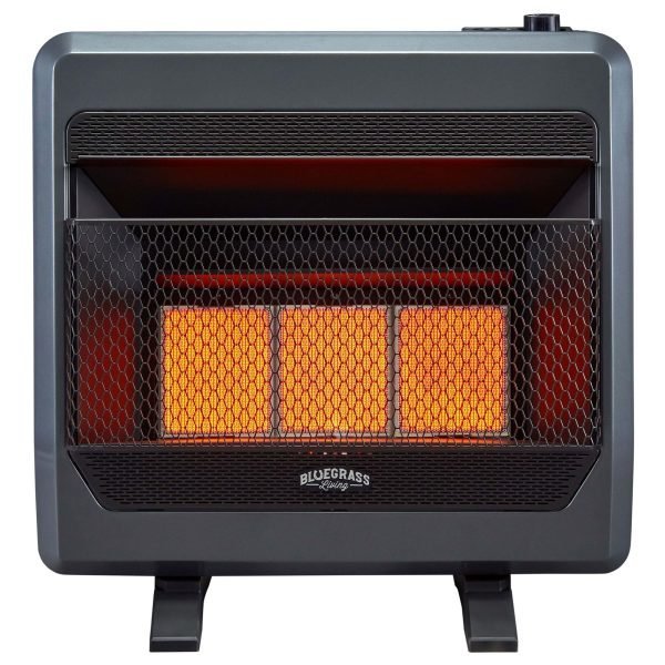 Bluegrass Living Natural Gas Vent Free Infrared Gas Space Heater With Blower and Base Feet – 30,000 BTU, T-Stat Control – Model# B30TNIR-BB thumbnail 2