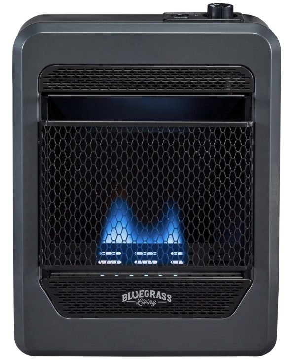 Bluegrass Living Propane Gas Vent Free Blue Flame Gas Space Heater With Base Feet – 10,000 BTU, T-Stat Control – Model# B10TPB-B thumbnail 2