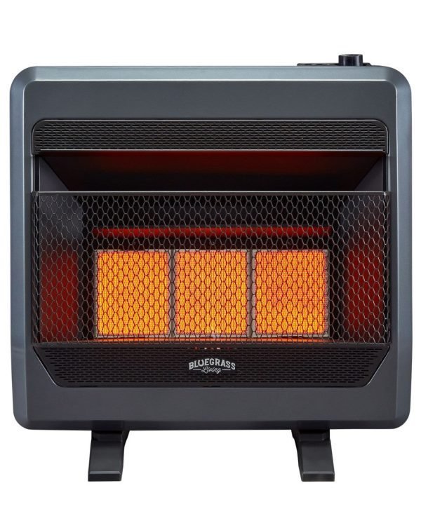 Bluegrass Living Propane Gas Vent Free Infrared Gas Space Heater With Blower and Base Feet – 28,000 BTU, T-Stat Control – Model# B28TPIR-BB thumbnail 2