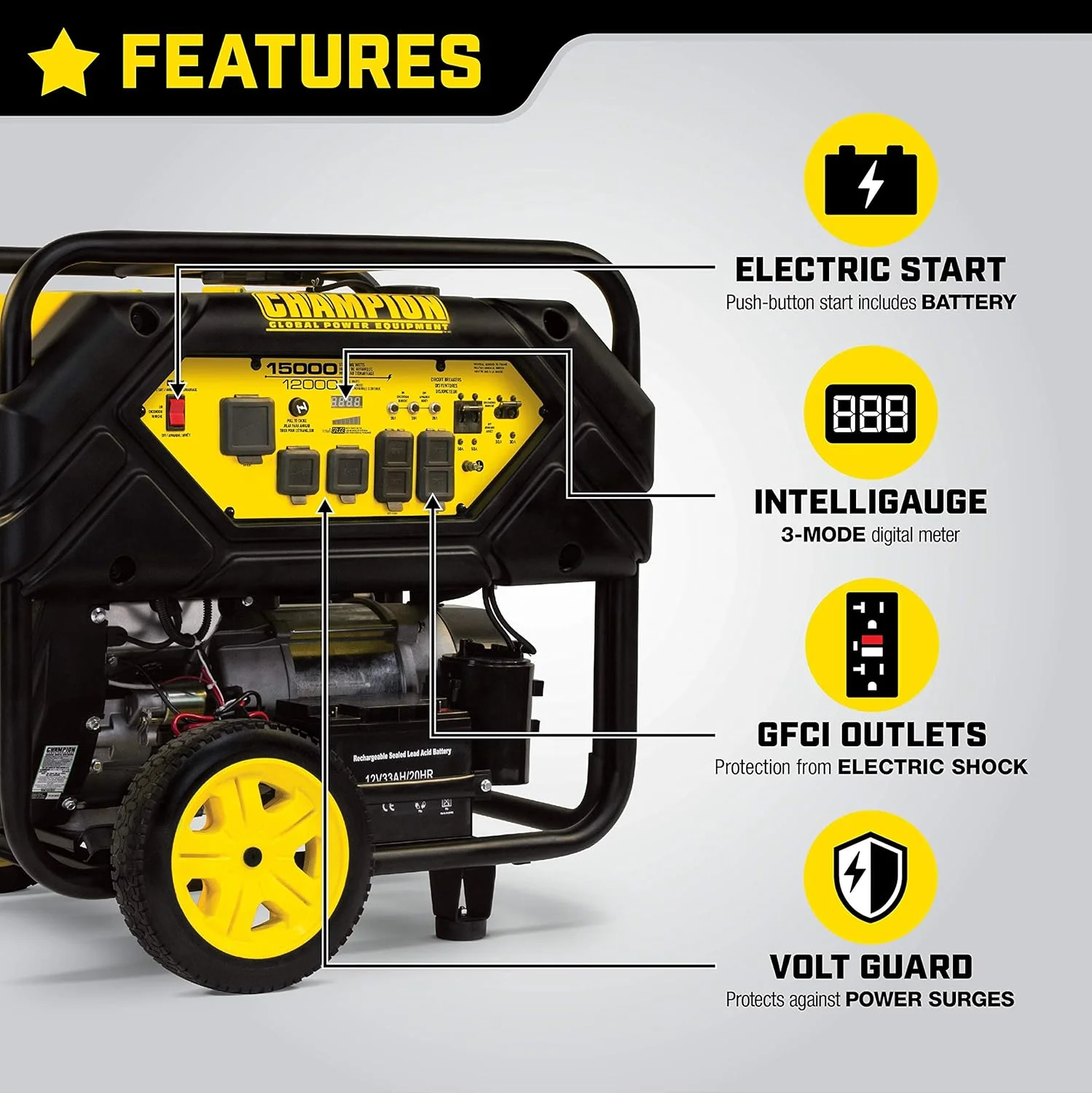 Champion Power Equipment 100813 9375/7500-Watt Portable Generator with Electric Start thumbnail 2