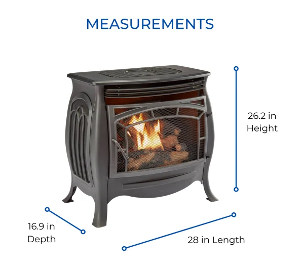 Duluth Forge Dual Fuel Ventless Gas Stove – 26,000 BTU, Remote Control, Matte Black Finish – Model# FDSR25 thumbnail 7