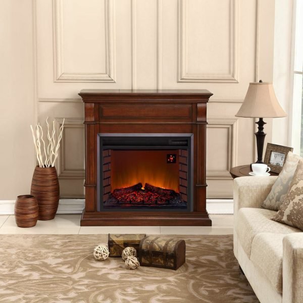 Duluth Forge Full Size Electric Fireplace – Remote Control, Apple Spice Finish – Model# EL1350-4-AS thumbnail 6