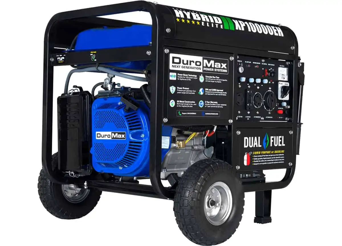DuroMax XP10000EH 10,000-Watt Dual Fuel Portable Generator with Electric Start