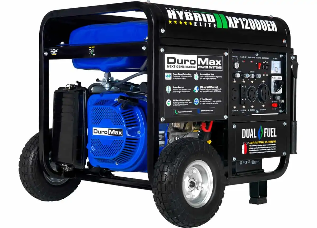 DuroMax XP12000EH 12,000-Watt Dual Fuel Portable Generator with Electric Start