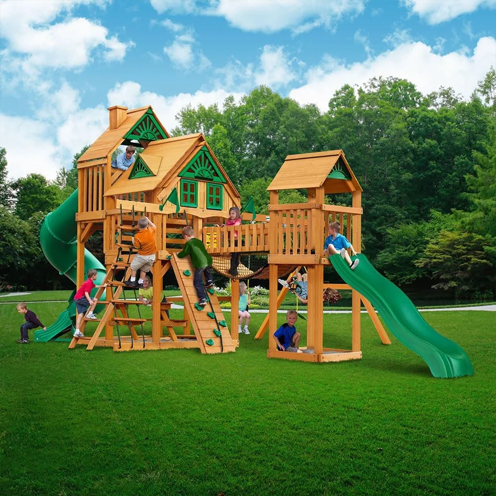 Gorilla Playsets Treasure Trove II Treehouse Wooden Swing Set thumbnail 2