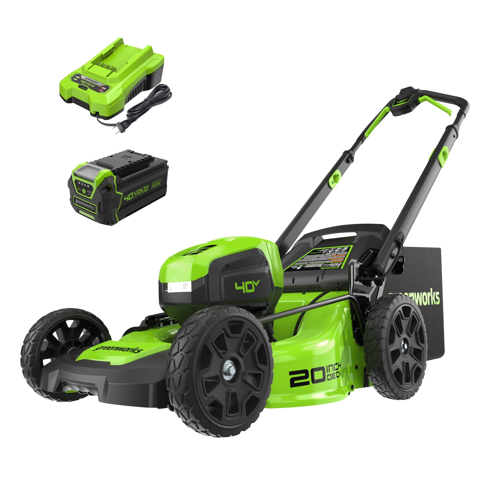 Greenworks 40V 21-Inch Brushless Self-Propelled Cordless Lawn Mower with (2) 4.0Ah USB Batteries