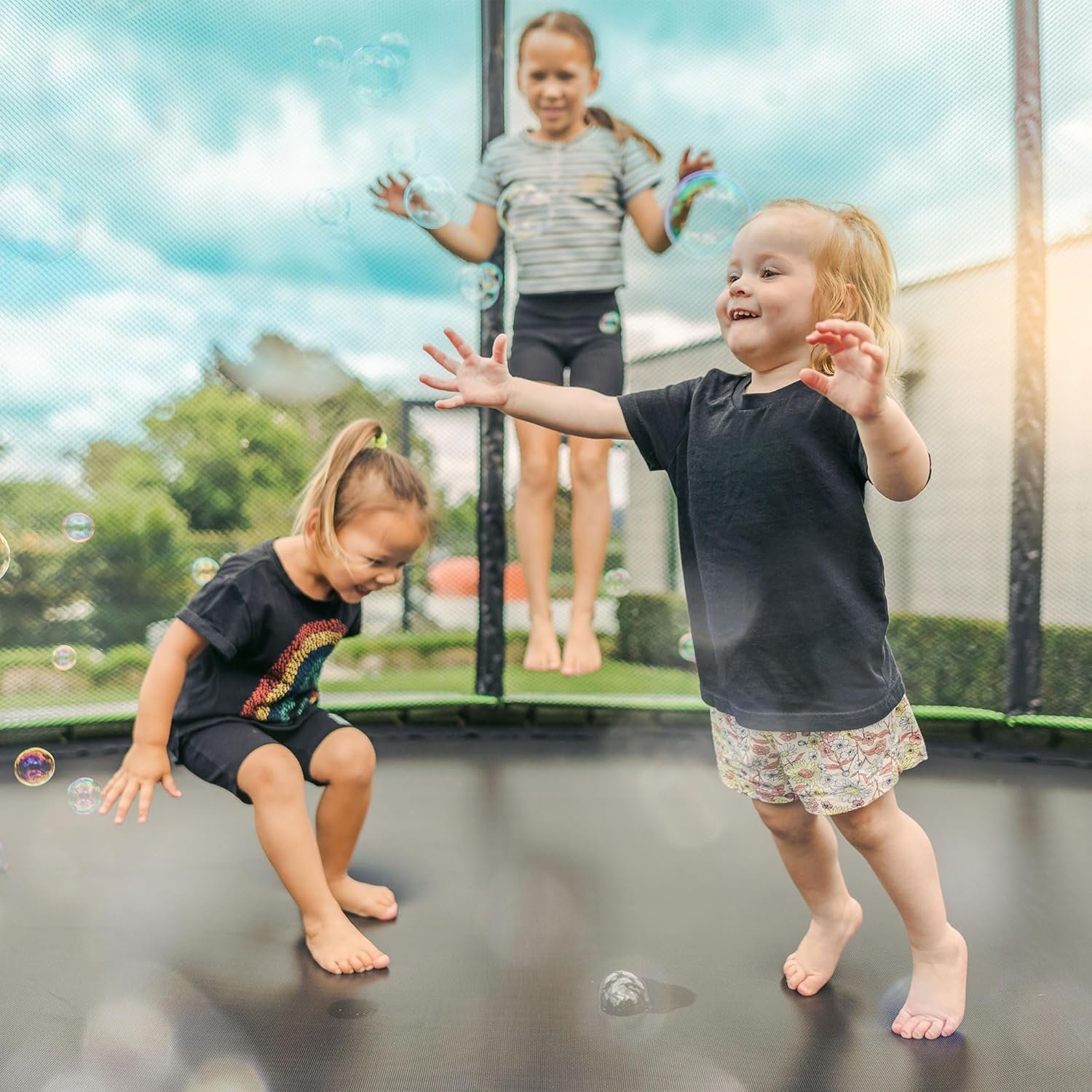 JumpFlex HERO 14 Backyard Outdoor Trampoline for Kids with Net & Ladder thumbnail 5