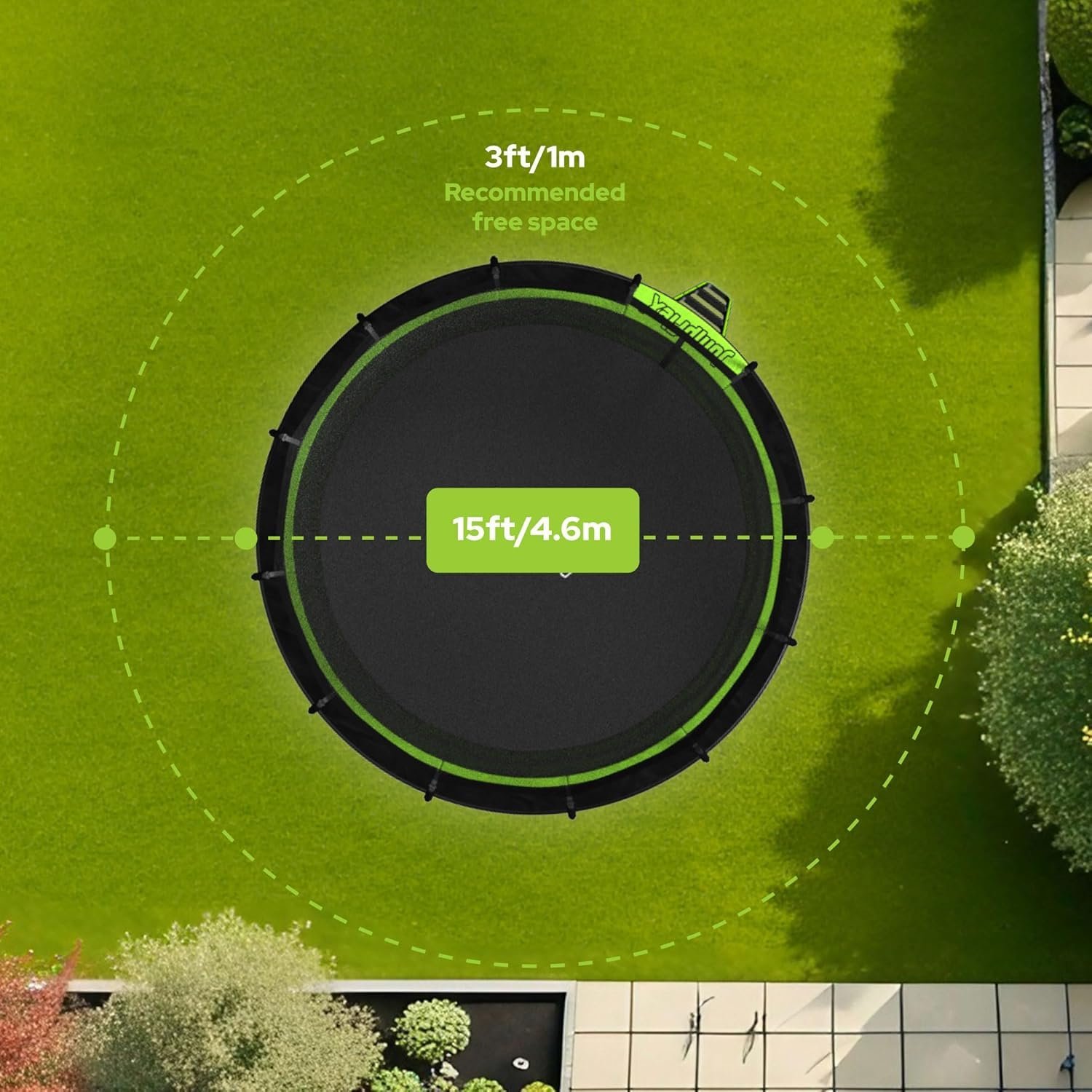 JumpFlex HERO 15 Backyard Outdoor Trampoline for Kids with Net & Ladder thumbnail 6