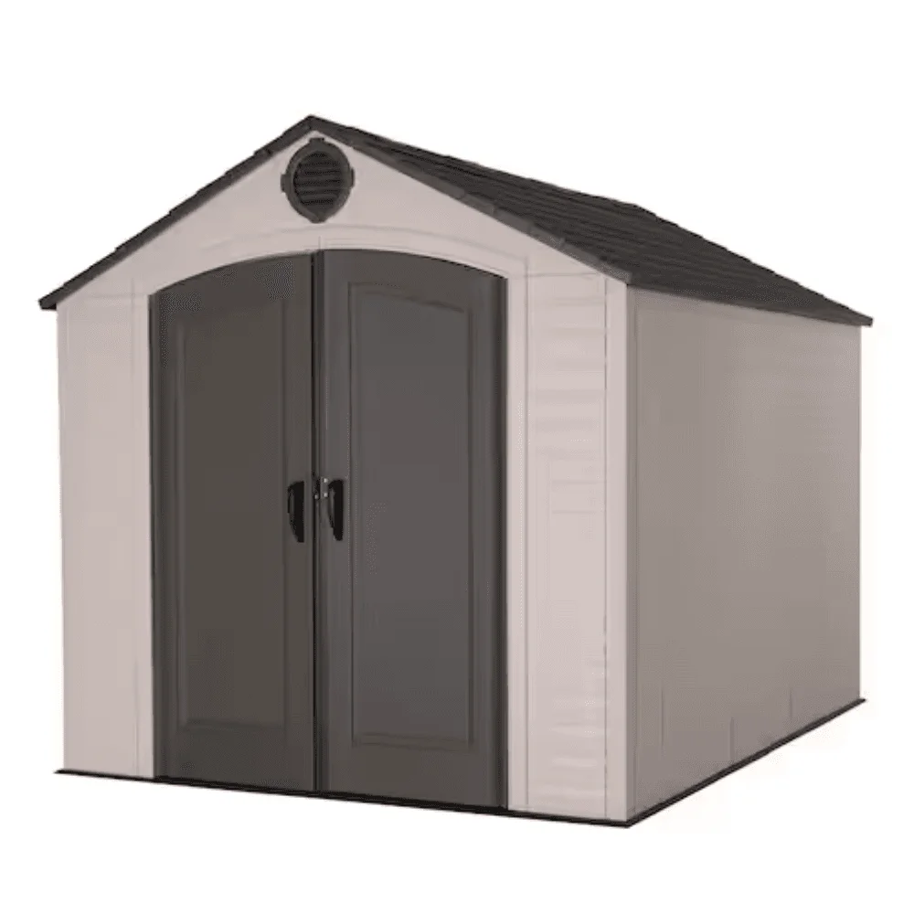 Lifetime 8 Ft. x 10 Ft. High-Density Polyethylene (Plastic) Outdoor Storage Shed with Steel-Reinforced Construction