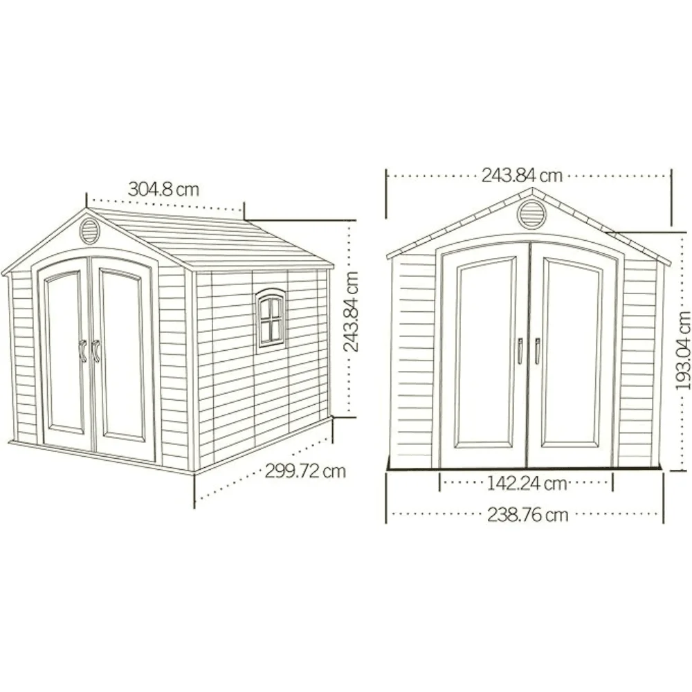 Lifetime 8′ x 10′ Outdoor Plastic Shed W/ Floor and Windows (60238) thumbnail 6
