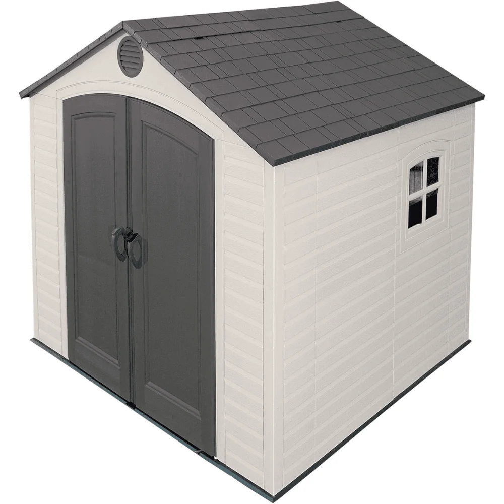 Lifetime 8’ x 7.5’ Outdoor Storage Shed, Light Brown