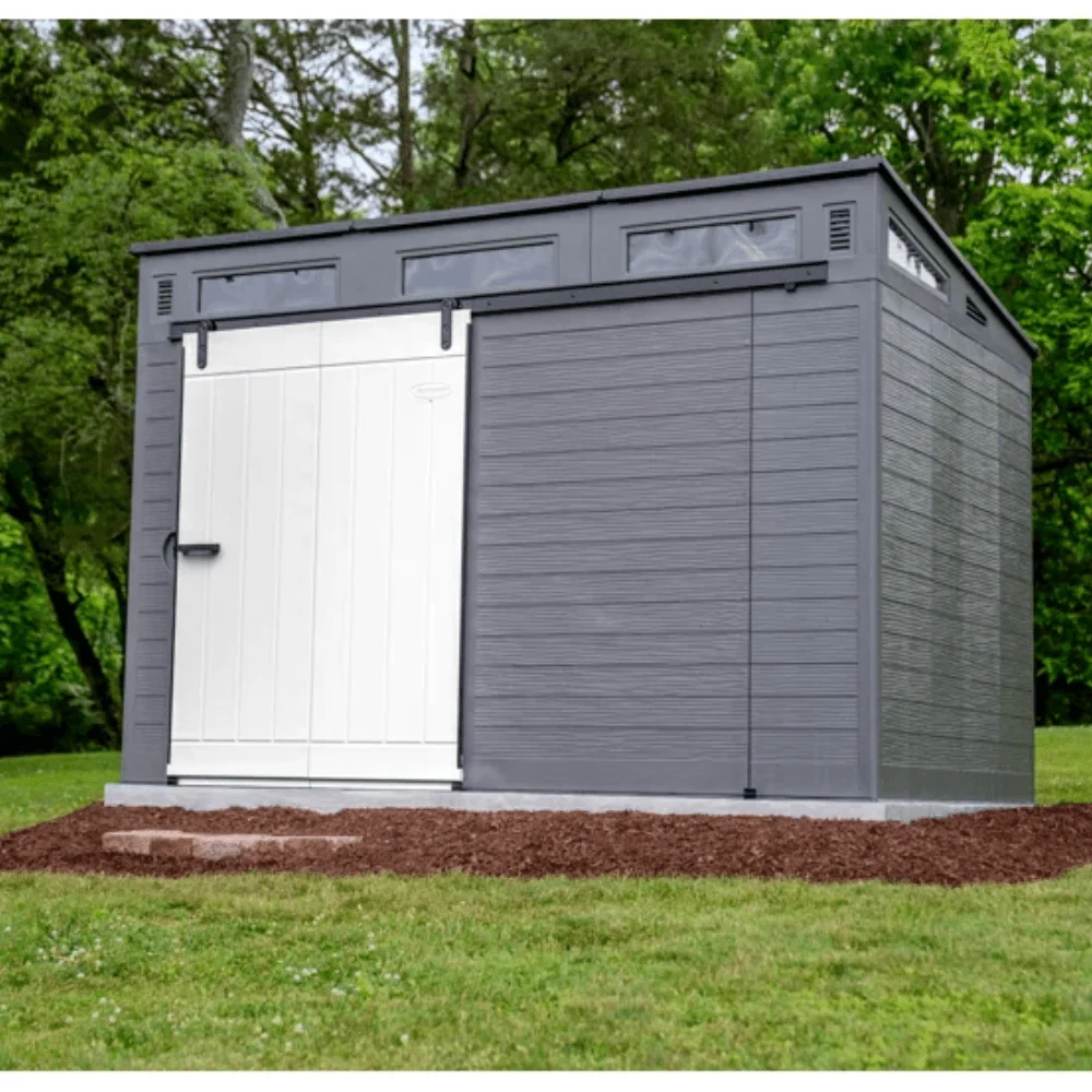 Modernist 10 ft. x 7 ft. Barn Door Storage Shed Suncast thumbnail 3