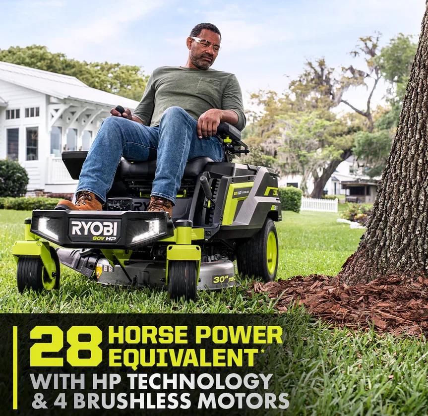 RYOBI 80V HP Brushless 30 in. Battery Electric Cordless Zero Turn Mower with 80V 10 Ah Batteries thumbnail 3