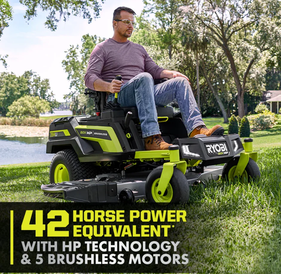 RYOBI 80V HP Brushless 54 in. Battery Electric Cordless Zero Turn Mower & Mulch Kit thumbnail 5