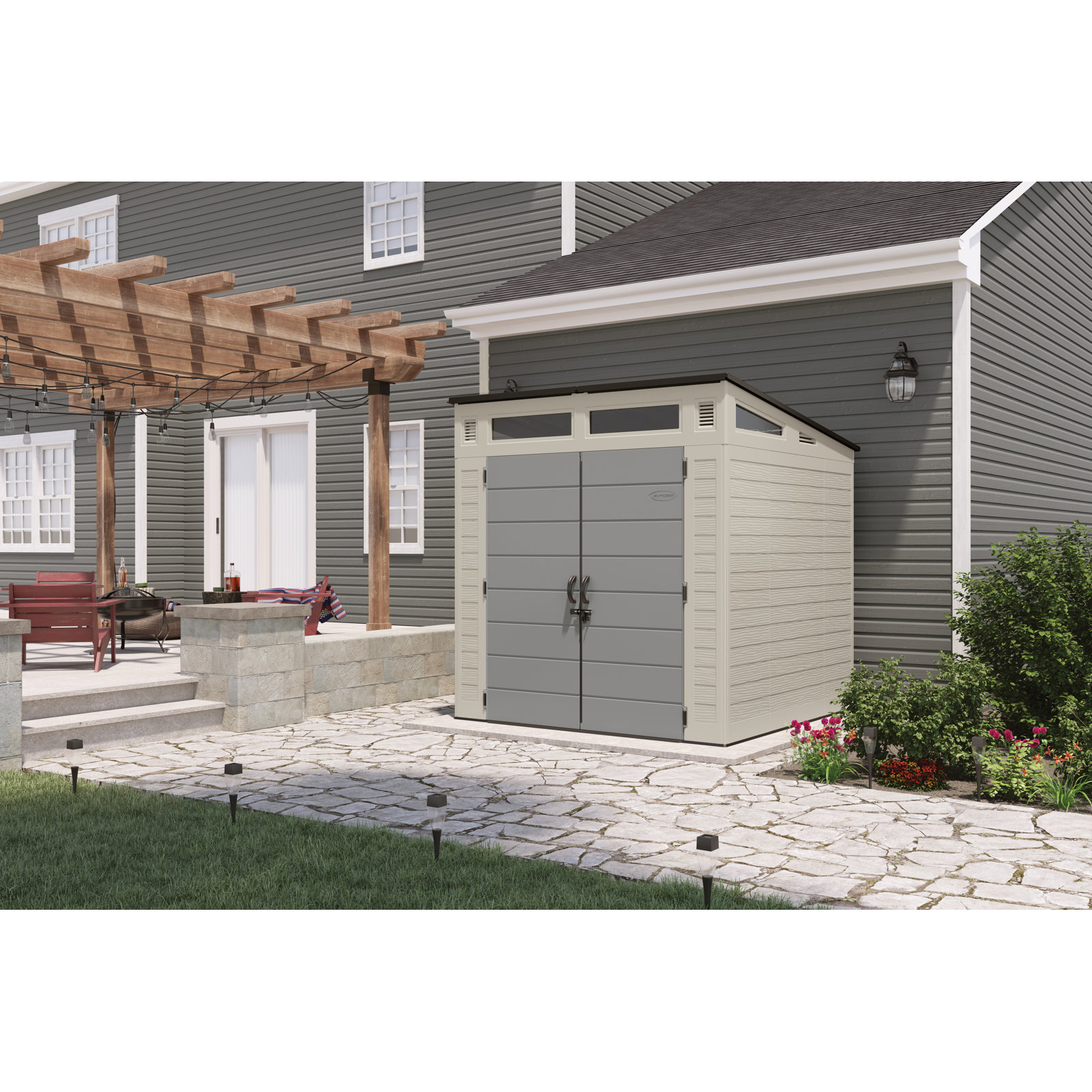 Suncast 7′ x 7′ Modernist Resin Outdoor Storage Shed